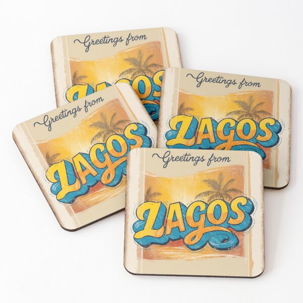 Item preview, Greetings from Lagos Vintage Travel Retro Postcard Design designed and sold by TravelPostcardGems.