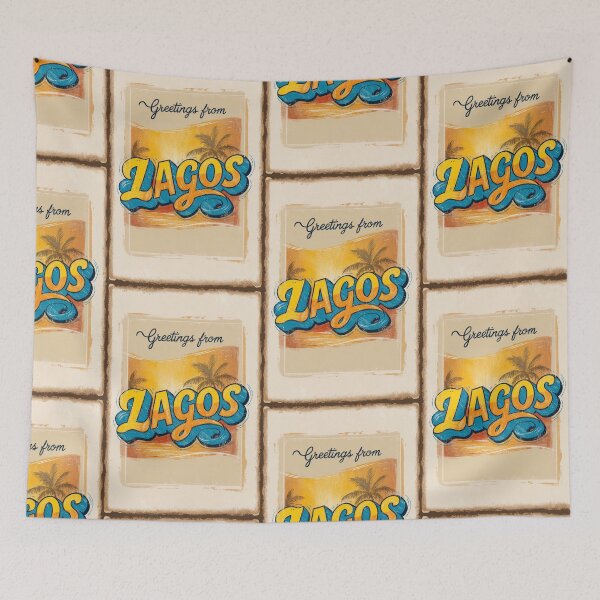 Item preview, Greetings from Lagos Vintage Travel Retro Postcard Design designed and sold by TravelPostcardGems.