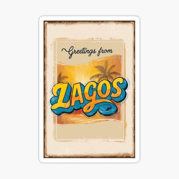 Artikel-Vorschau von Grüße aus Lagos Vintage Reise Retro Postkarte Design, designt und verkauft von TravelPostcardGems.