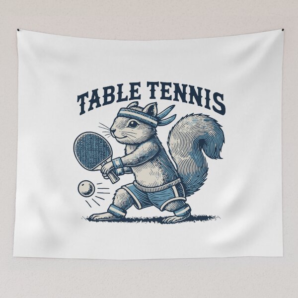 Item preview, Retro Table Tennis Squirrel Fun designed and sold by LuminOrb.