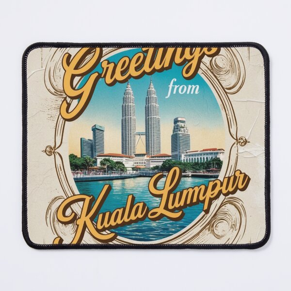 Item preview, Greetings from Kuala Lumpur Vintage Travel Retro Postcard Design designed and sold by TravelPostcardGems.