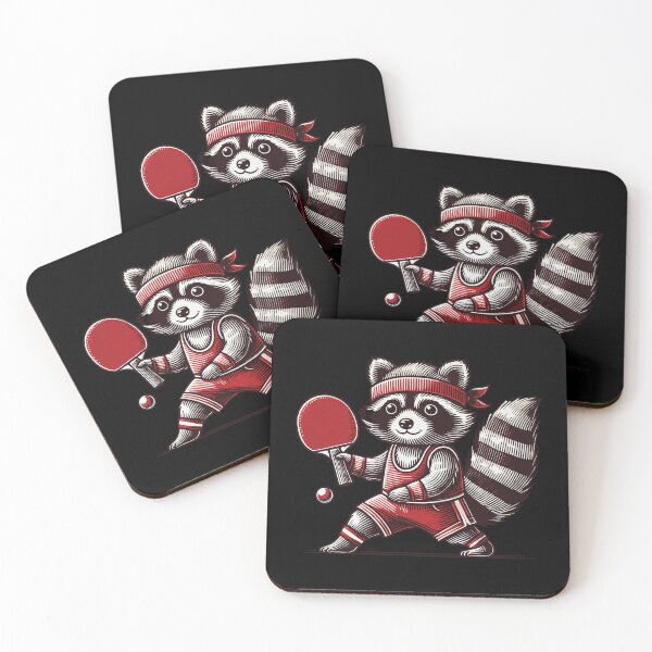 Item preview, Table Tennis Raccoon Player Illustration designed and sold by LuminOrb.