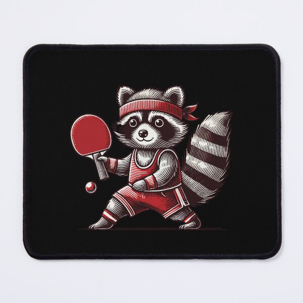 Item preview, Table Tennis Raccoon Player Illustration designed and sold by LuminOrb.