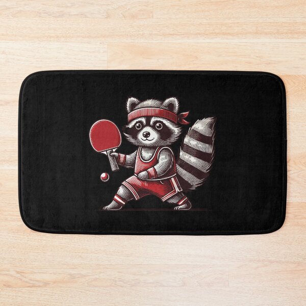 Item preview, Table Tennis Raccoon Player Illustration designed and sold by LuminOrb.