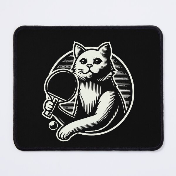 Item preview, Cute Cat Playing Table Tennis Art designed and sold by LuminOrb.