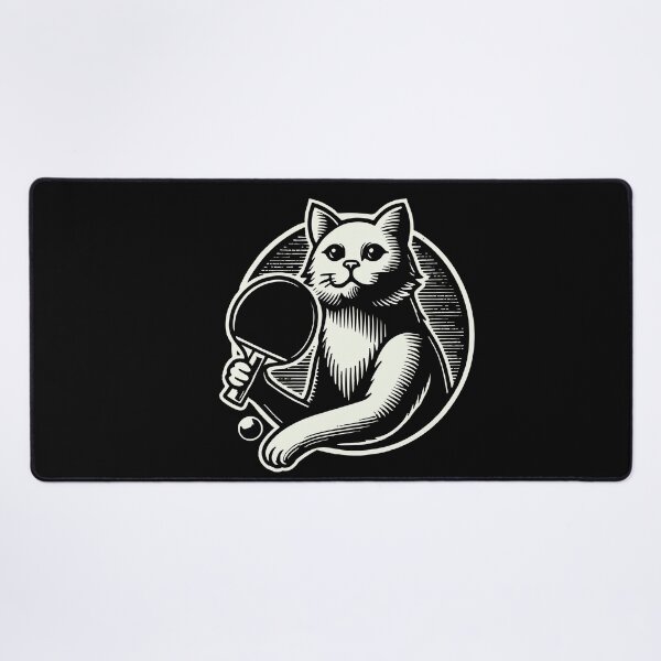 Item preview, Cute Cat Playing Table Tennis Art designed and sold by LuminOrb.