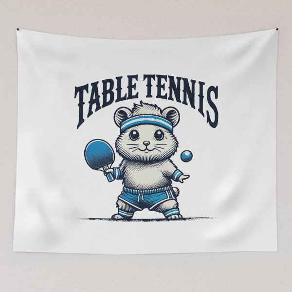 Item preview, Hamster Retro Vintage Table Tennis Fun designed and sold by LuminOrb.