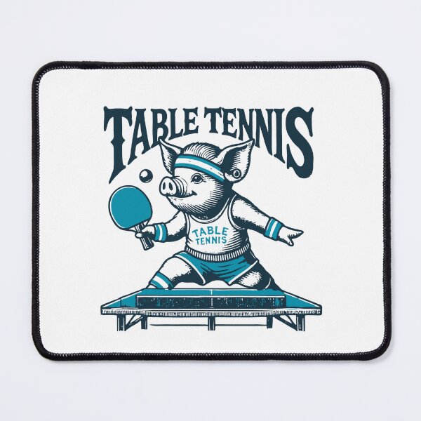 Item preview, Funny Table Tennis Pig Vintage Style designed and sold by LuminOrb.