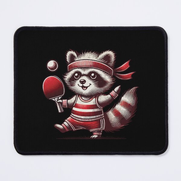 Item preview, Cute Table Tennis Raccoon Cartoon designed and sold by LuminOrb.