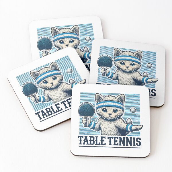 Item preview, Cute Cat Table Tennis Vintage Look designed and sold by LuminOrb.