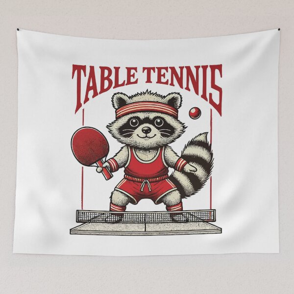 Item preview, Table Tennis Raccoon For Sports Fans designed and sold by LuminOrb.