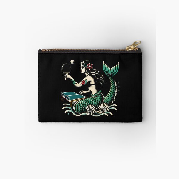 Item preview, Retro Table Tennis Tattoo Style Mermaid Design designed and sold by LuminOrb.