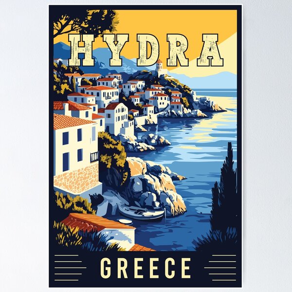 Item preview, Explore Captivating Hydra in Greece - Travel Art designed and sold by turtlestart.