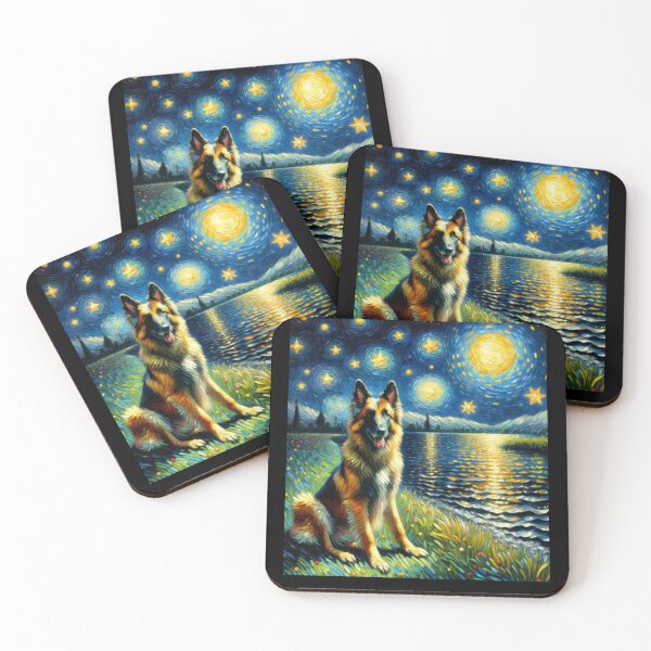Item preview, Starry Night Belgian Shepherd Dog Van Gogh Lover designed and sold by Kimberley King Art  King Art.