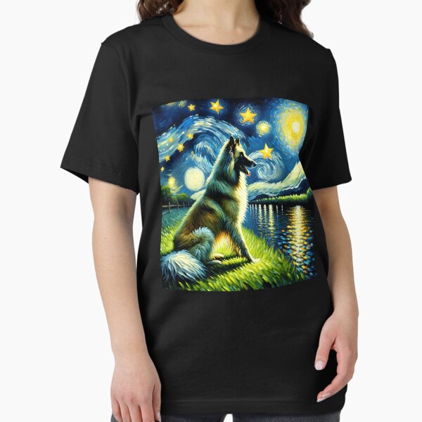 Item preview, Starry Night Belgian Tervuren Dog Van Gogh Lover designed and sold by Kimberley King Art  King Art.