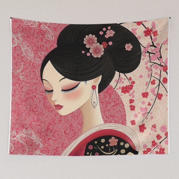 Item preview, Beautiful Japanese woman in traditional attire designed and sold by celiacreatec.