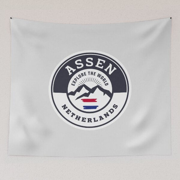 Aperçu de l'œuvre Blason noir et blanc d'Assen aux Pays-Bas créée et vendue par World Designs.