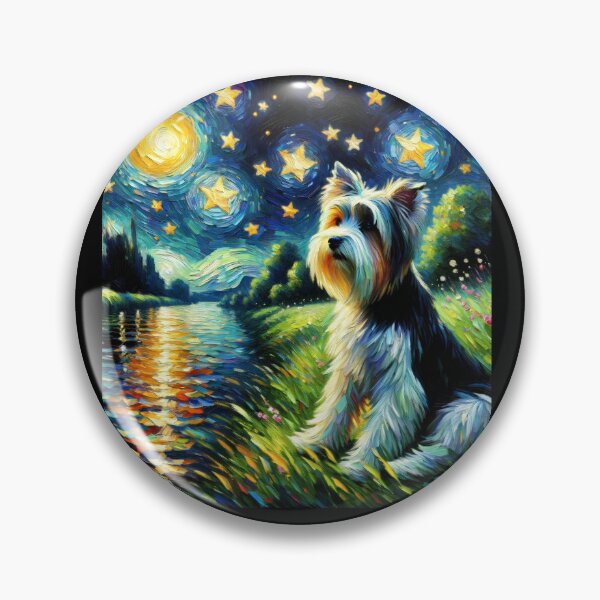 Item preview, Starry Night Biewer Terrier Dog Van Gogh Lover designed and sold by Kimberley King Art  King Art.