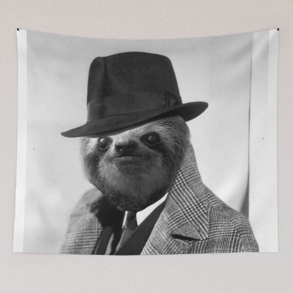 Item preview, Gentleman Sloth 9# - Print / Home Decor / Wall Art / Poster / Gift / Birthday / Sloth Lover Gift / Animal print Canvas Print designed and sold by Furry And  Purry.