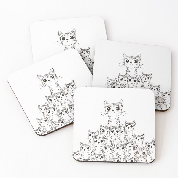 Item preview, Top Cat. Kitten pyramid design. Minimalist line drawing. designed and sold by Shoot-The-Moon.