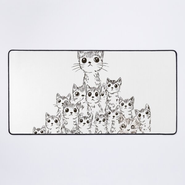 Item preview, Top Cat. Kitten pyramid design. Minimalist line drawing. designed and sold by Shoot-The-Moon.