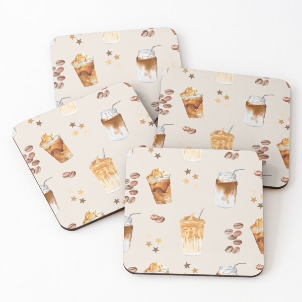 Item preview, iced coffee watercolor sticker sheet designed and sold by enchantedshoppe.