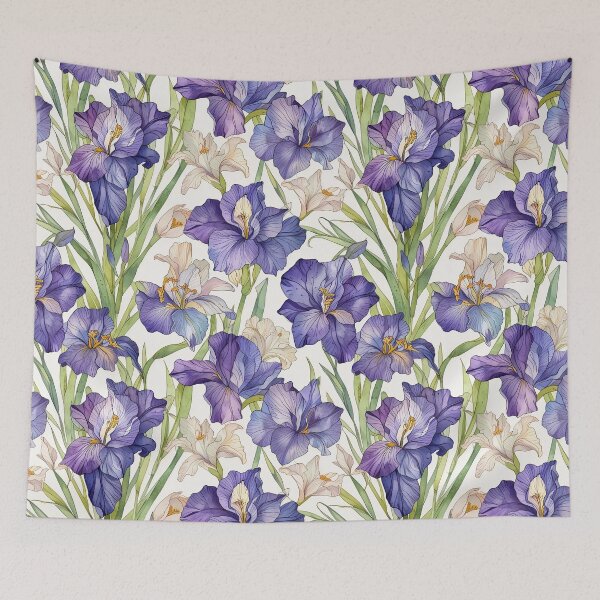 Item preview, Iris flower pattern designed and sold by CoolPixels.