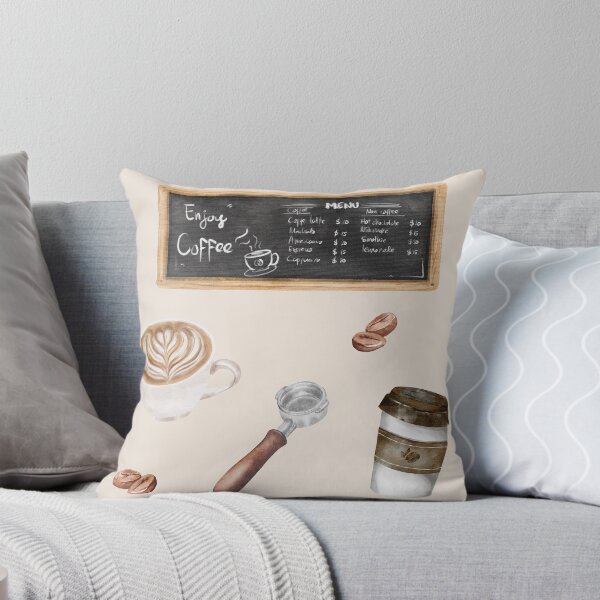 Item preview, coffee shop watercolor sticker sheet designed and sold by enchantedshoppe.