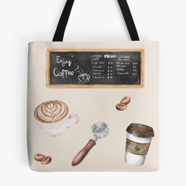 Item preview, coffee shop watercolor sticker sheet designed and sold by enchantedshoppe.