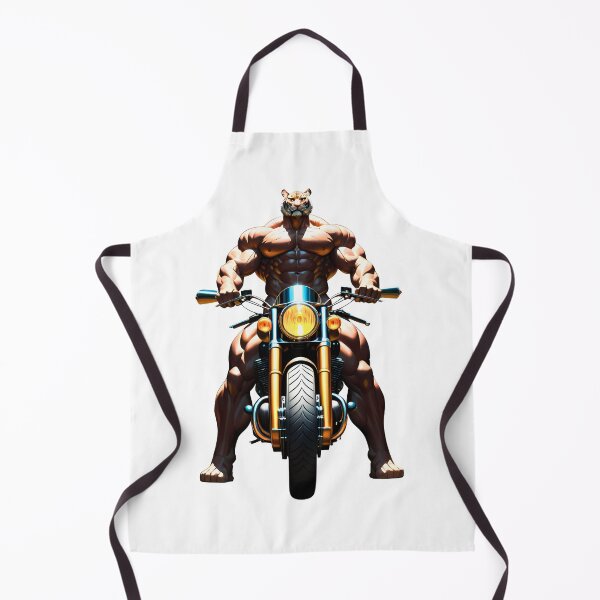 Item preview, Muscular Tiger Posing on Retro Bike designed and sold by PING 999 STUDIO.