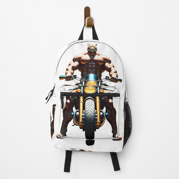 Item preview, Muscular Tiger Posing on Retro Bike designed and sold by RvinJo8.