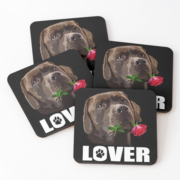 Item preview, Brown Lab Dog With Red Rose designed and sold by Just-Arts-4U.