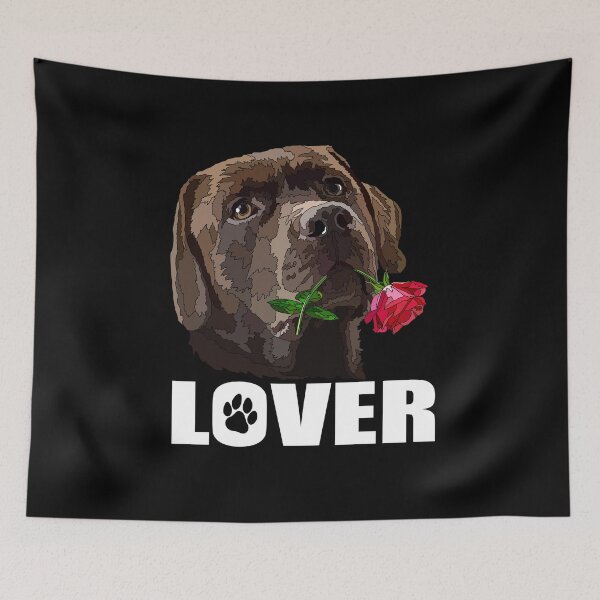 Item preview, Brown Lab Dog With Red Rose designed and sold by Just-Arts-4U.