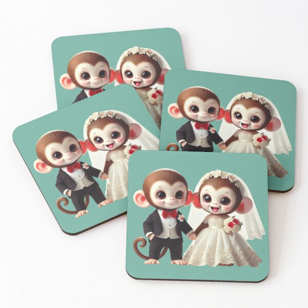 Item preview, Adorable Monkey Wedding designed and sold by ArtyRed.