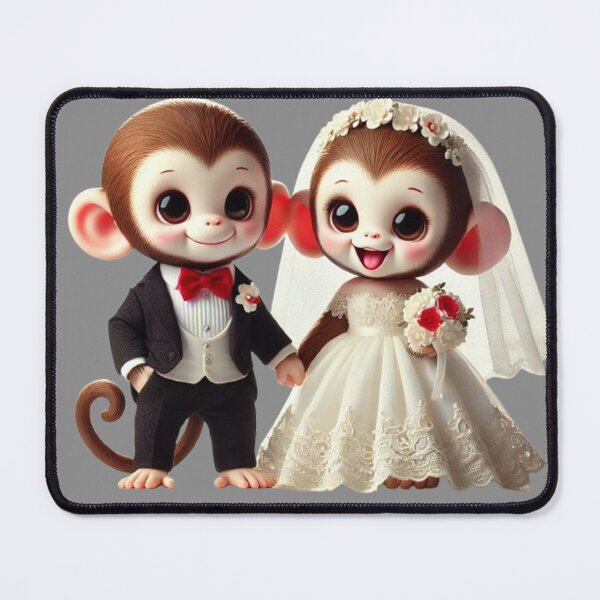 Item preview, Adorable Monkey Wedding designed and sold by ArtyRed.