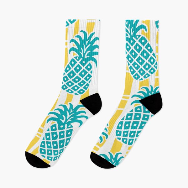 Item preview, Pineapple Bamboo Stripes Turquoise and Yellow designed and sold by tonymagnerart.