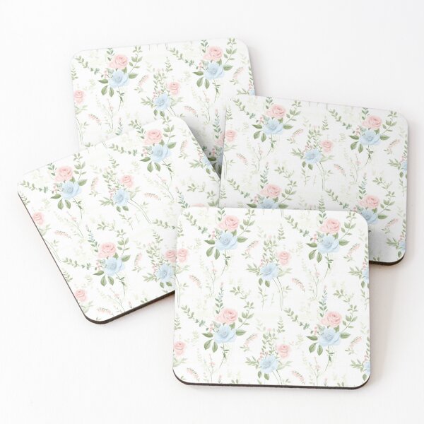 Item preview, Romantic pastel repeating pattern with pink and blue rose designed and sold by uriviolka99.