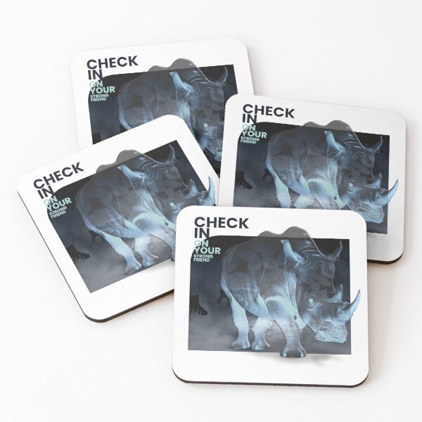Item preview, Glass Rhino Check in on Your Strong Friend designed and sold by Laurent-Art.