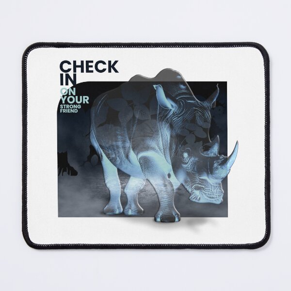 Item preview, Glass Rhino Check in on Your Strong Friend designed and sold by Laurent-Art.