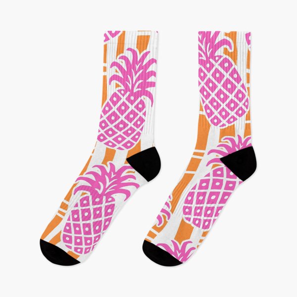 Item preview, Pineapple Bamboo Stripes Pattern Pink & Orange designed and sold by tonymagnerart.