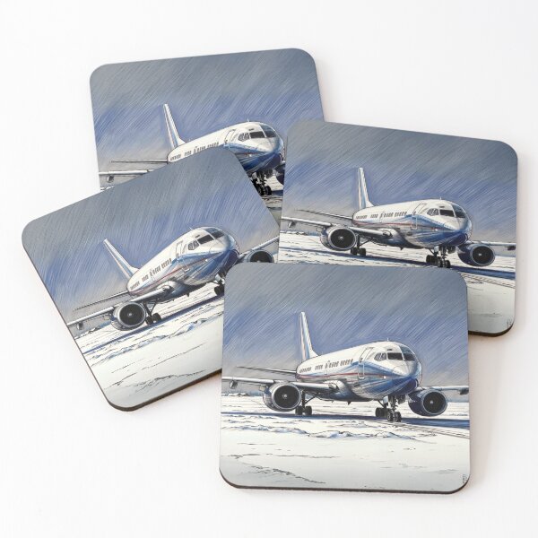 Item preview, Retro Sketch of Airplane at Snowy Airport - Vintage Aviation Art designed and sold by EMairplanes.