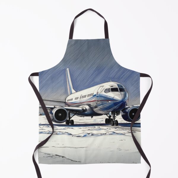 Item preview, Retro Sketch of Airplane at Snowy Airport - Vintage Aviation Art designed and sold by EMairplanes.