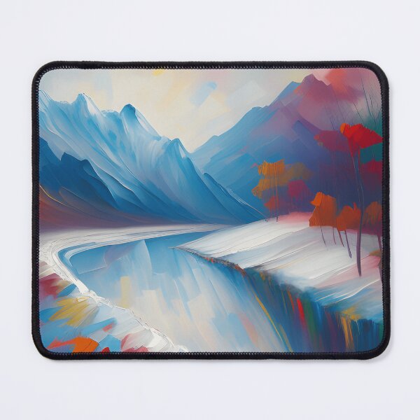 Item preview, Misty Mountains River in Winter Landscape Oil Painting | Landscape Oil Painting | Scenery Painting | Oil Painting Artwork designed and sold by UnhingedBird.