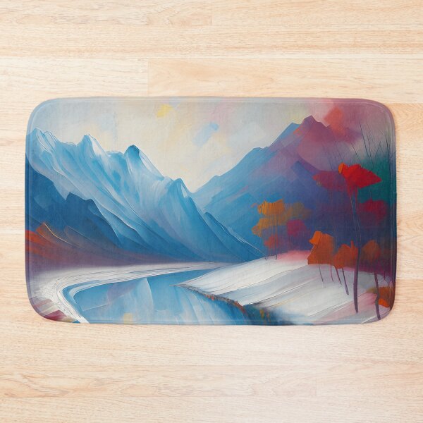 Item preview, Misty Mountains River in Winter Landscape Oil Painting | Landscape Oil Painting | Scenery Painting | Oil Painting Artwork designed and sold by UnhingedBird.