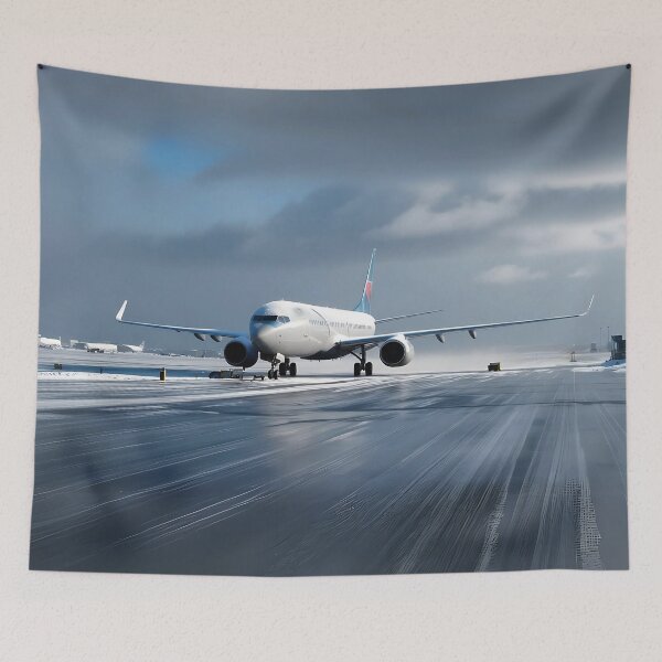 Item preview, Modern Airliner Taxiing to Deicing Position - Aviation Art designed and sold by EMairplanes.