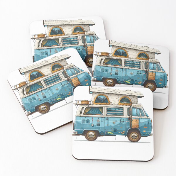 Item preview, Vintage blue tourist van designed and sold by wonderisland.