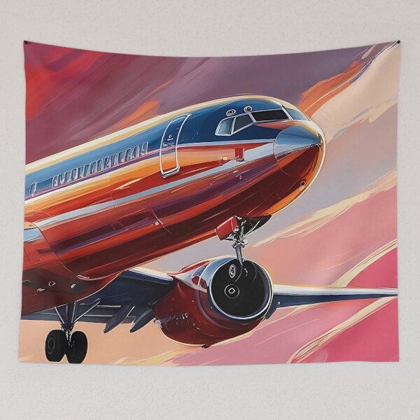 Item preview, Airplane Sunset Landing - Digital Aviation Art designed and sold by EMairplanes.