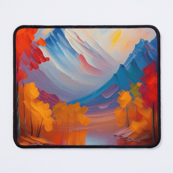 Item preview, Misty Mountains Forest Lake in Autumn Landscape Oil Painting | Landscape Oil Painting | Scenery Painting | Oil Painting Artwork designed and sold by UnhingedBird.