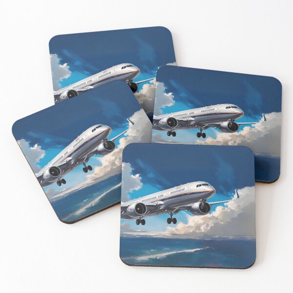 Item preview, Airplane Ready to Land on Island Airport - Aviation Art designed and sold by EMairplanes.