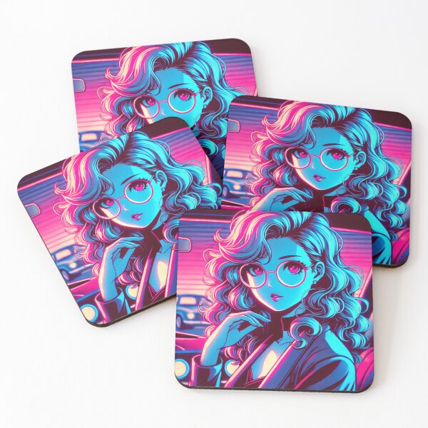 Item preview, Retro Neon Anime Girl in 80s Style designed and sold by MarysY2KPalace.